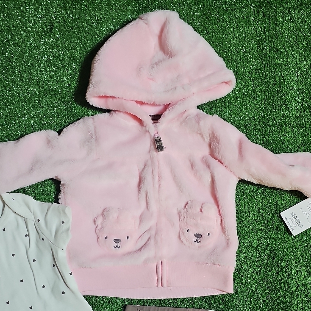 Carter's Pink Fleece Hoodie - Picture 5 of 11